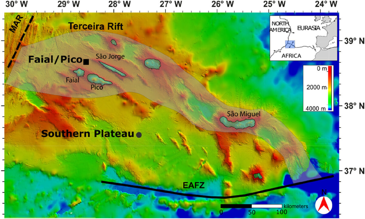 Article on mantle He in the sediments around the Azores